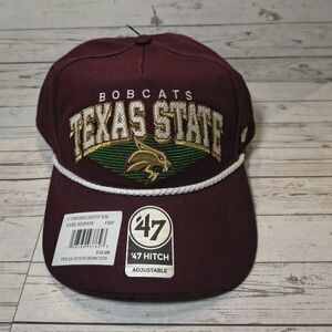 Texas State University Bobcats '47 Hitch Snapback Hat Dark Maroon NWT Adjustable